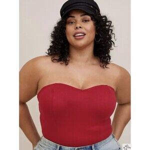 Torrid 3x Ponte Sweetheart Red Tube Top